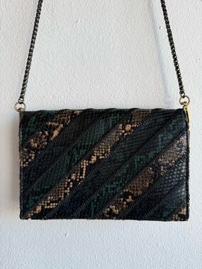 Zara Snake Print Crossbody Bag Chain Strap Y2K Mini Shoulder Bag Purse Retro